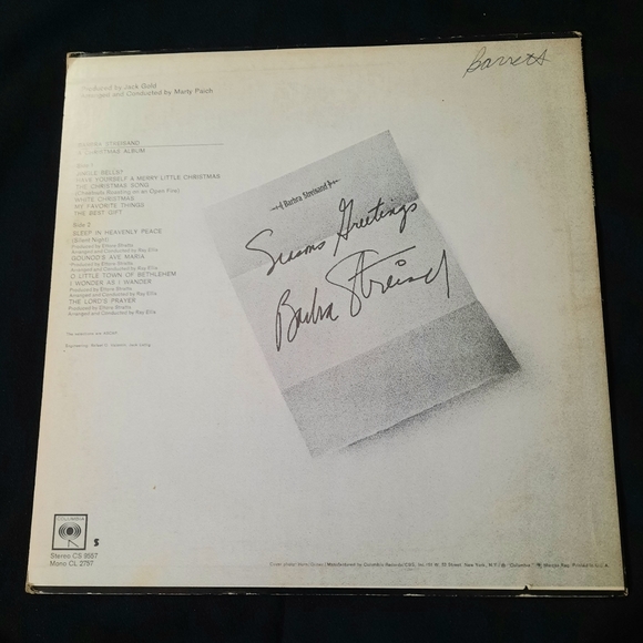 Barbra Streisand- A Christmas Album, Vinyl LP, 1967 - Picture 2 of 10